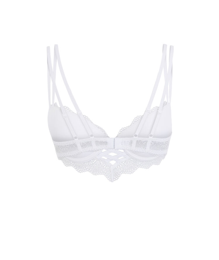 Sujetador corpiño push-up con detalle de cintas totoiz blanco.