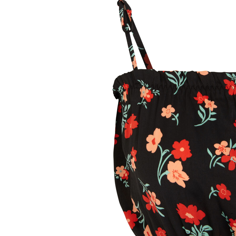 Top satinado con tirantes que se atan - negro negro.
