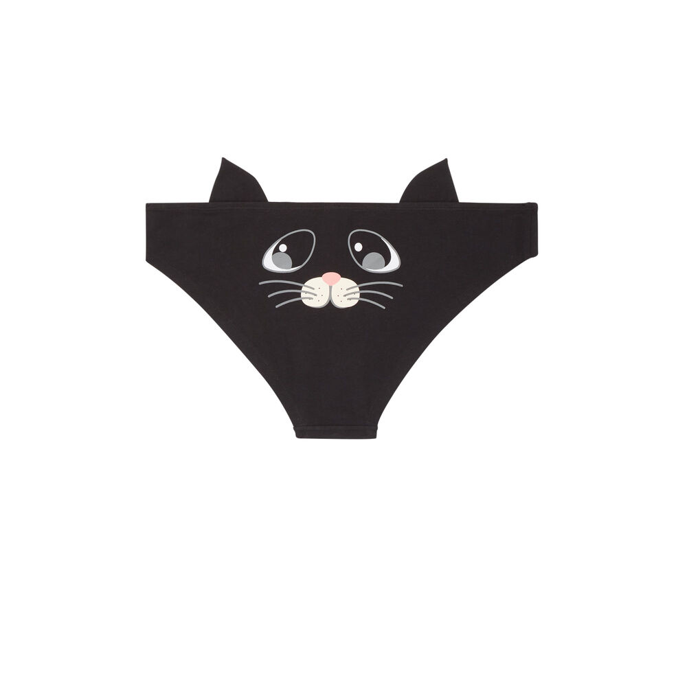 Braguita de gatito lindo - negra negro.