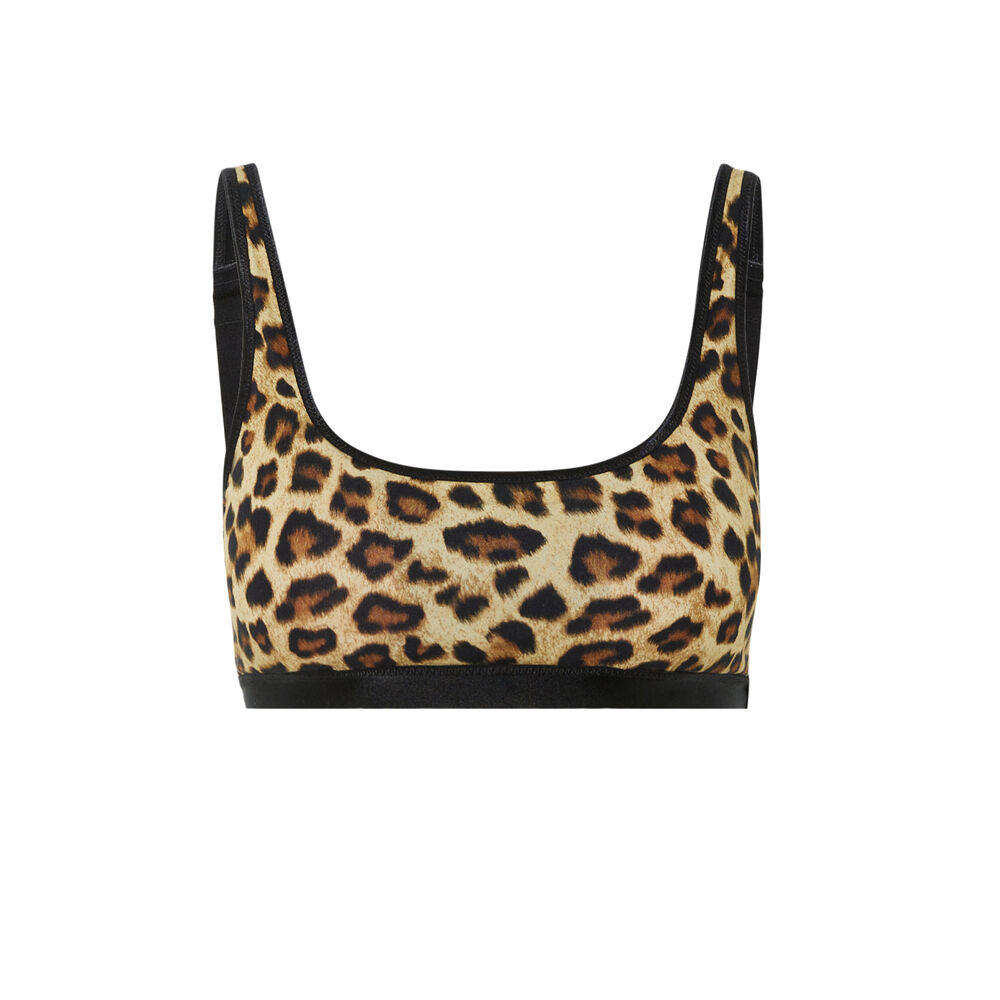 Sujetador sin aros con estampado de leopardo - negro negro.