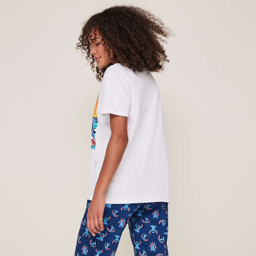 Top con estampado de stitch bigstitchiz blanco.
