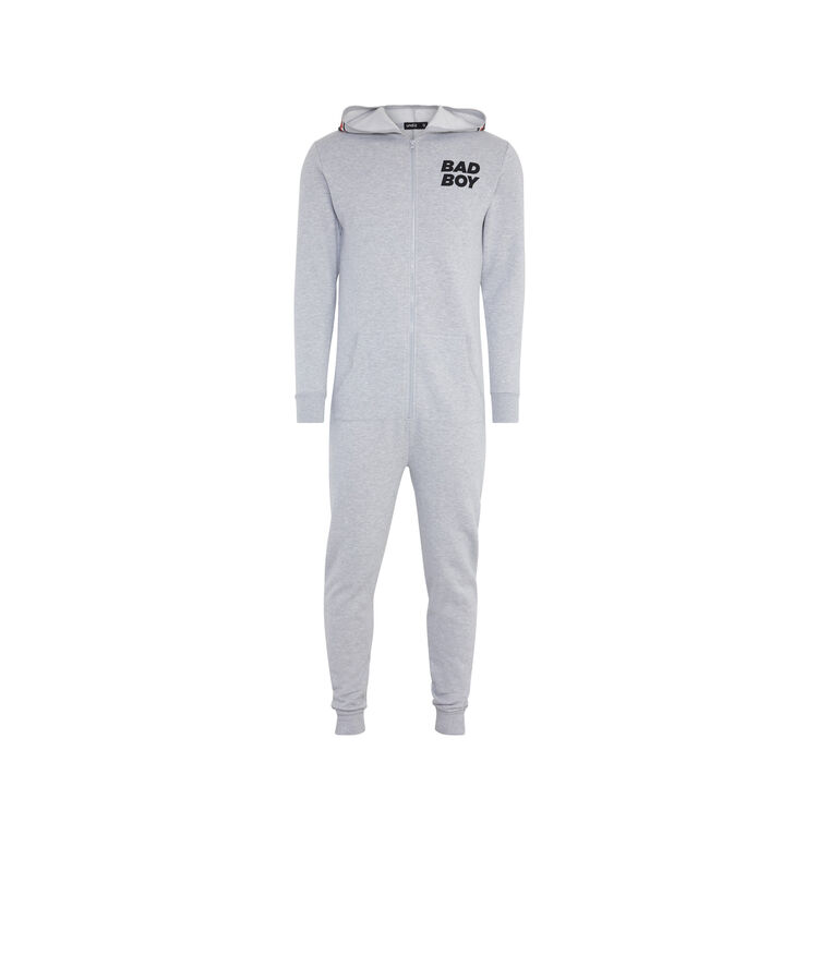 Mono con cremallera y estampado de tiburones combiz gris.