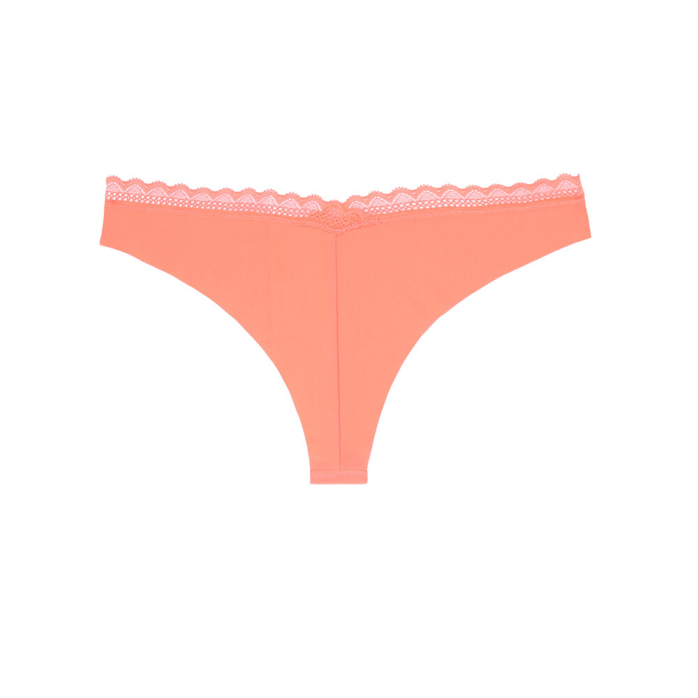 Braguita brasileña de microfibra lisa - salmón rosa.