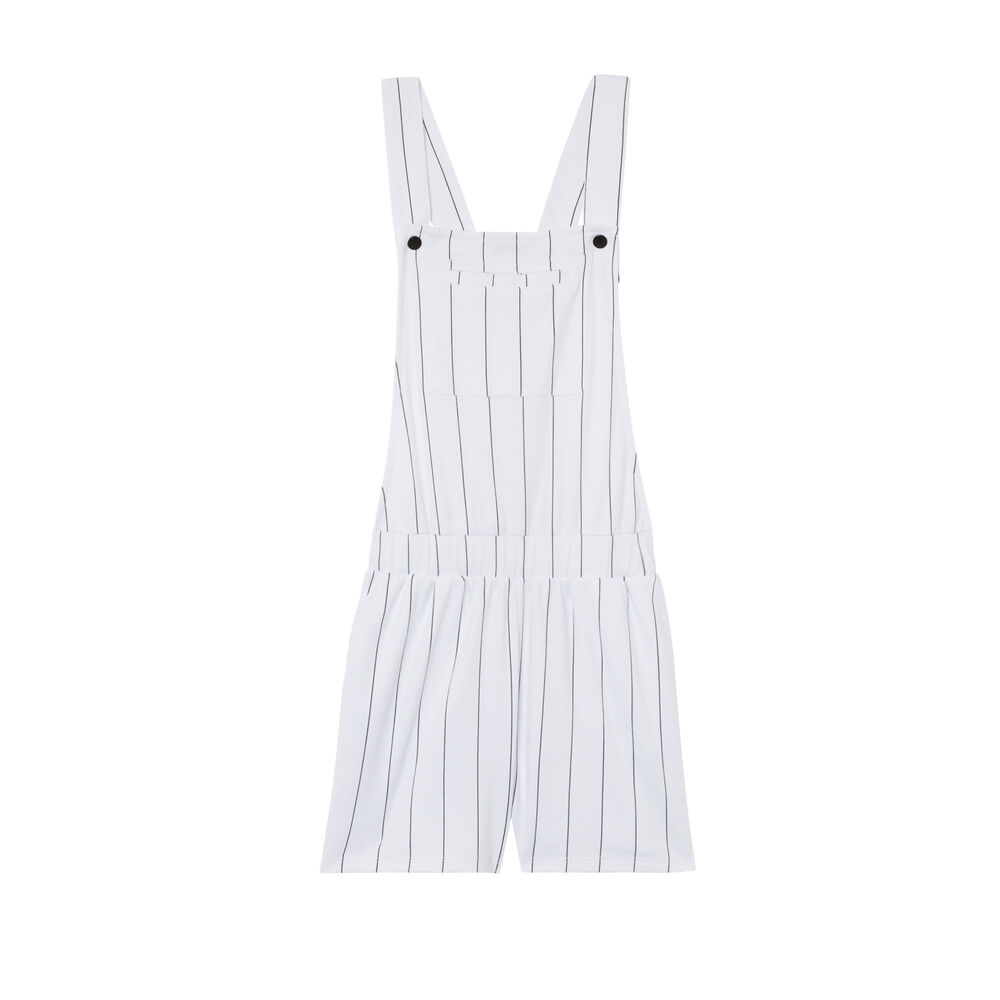 Mono tipo peto corto a rayas - blanco blanco.