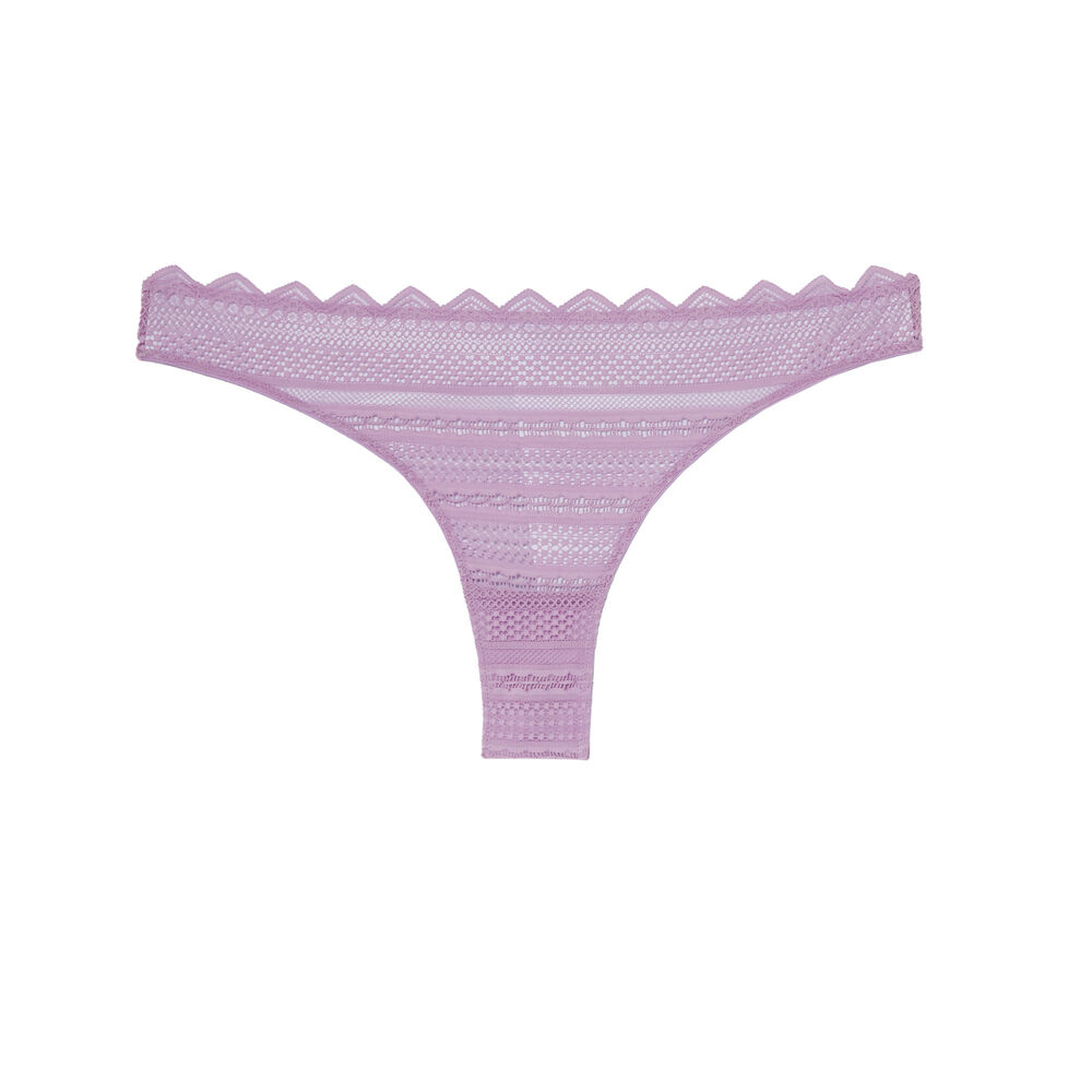 Braguita brasileña de encaje geométrico - lila violeta.