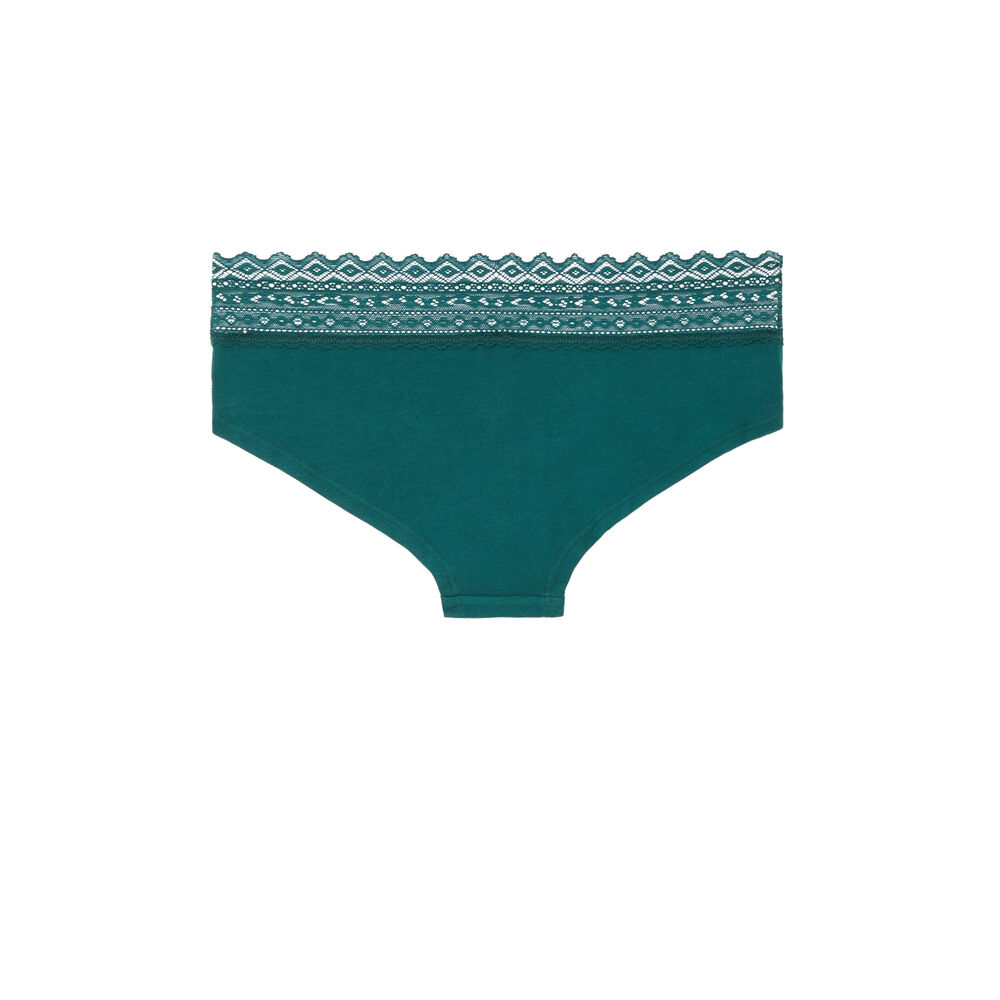 Braguita culotte de algodón con encaje - verde verde.