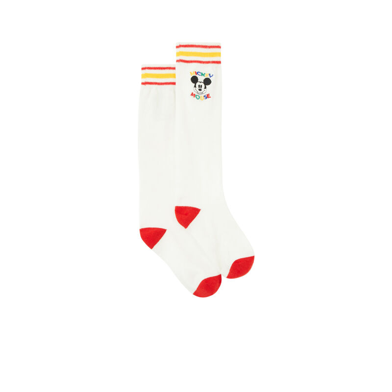 Calcetines con estampado de Mickey - blanco Calcetines con estampado de Mickey - blanco;