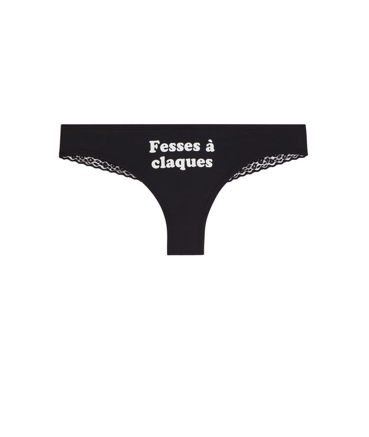 Braguita culotte con mensaje coeurloviz negro.