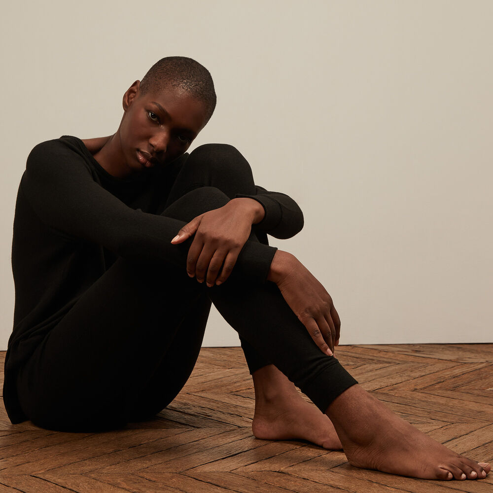 Top de manga larga - negro negro.
