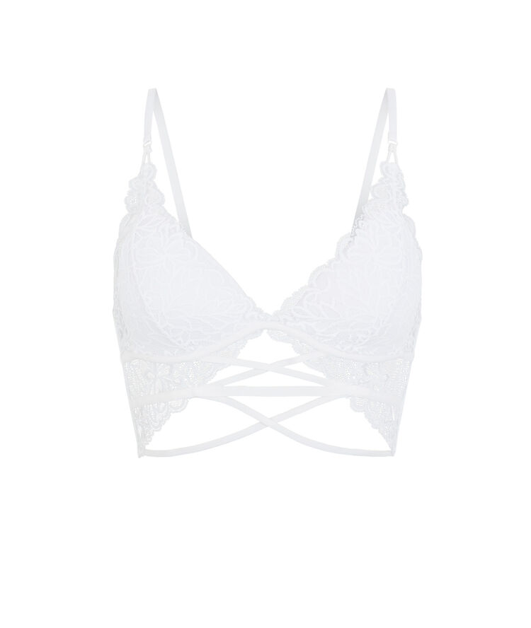 Sujetador triángulo push-up de encaje - blanco blanco.