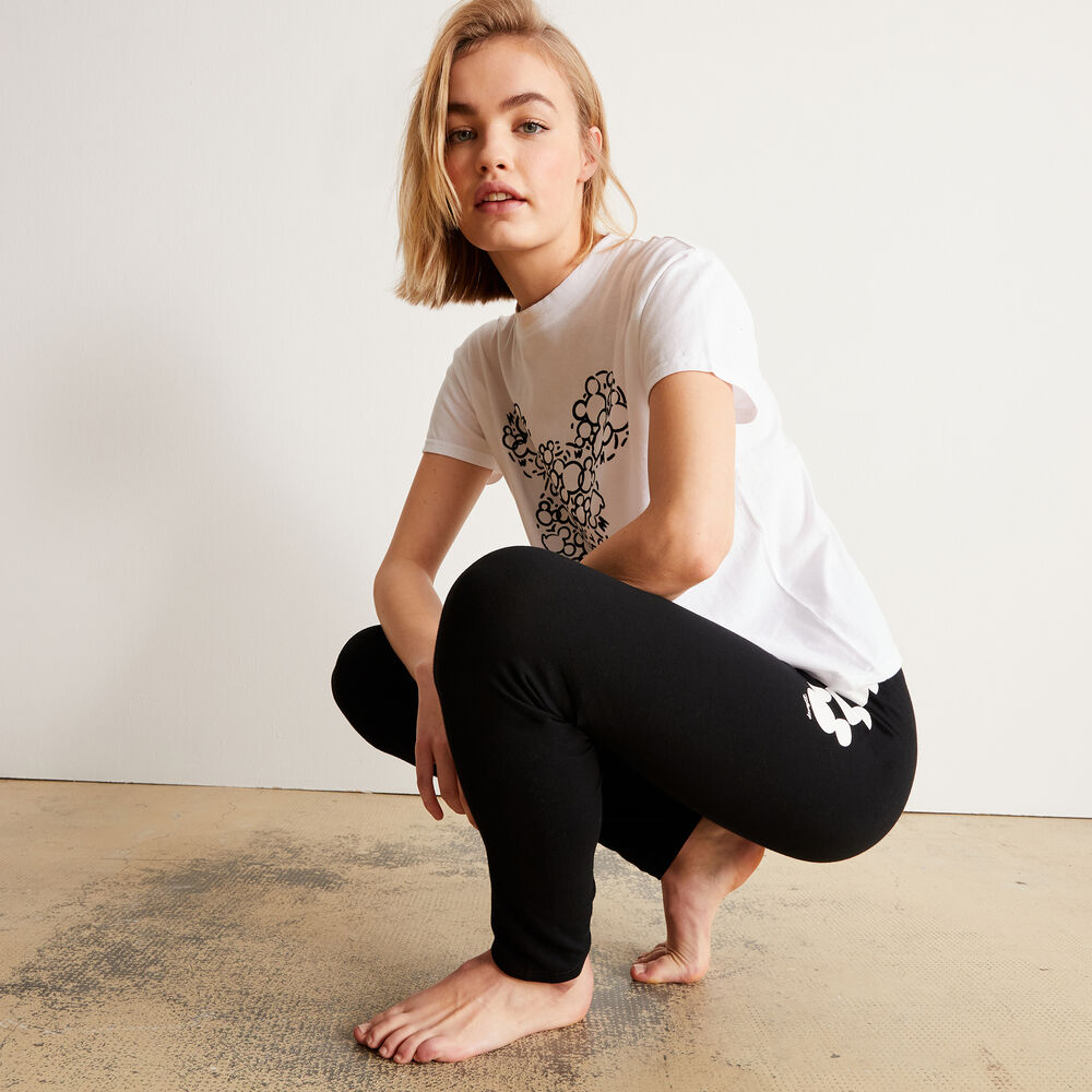 Leggings con estampado de mickey - negro negro.
