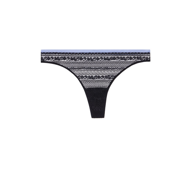 Braguita tanga de encaje - negra Braguita tanga de encaje - negra;