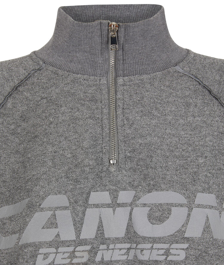 Sudadera con cremallera y estampado reflector canondesneigiz gris.