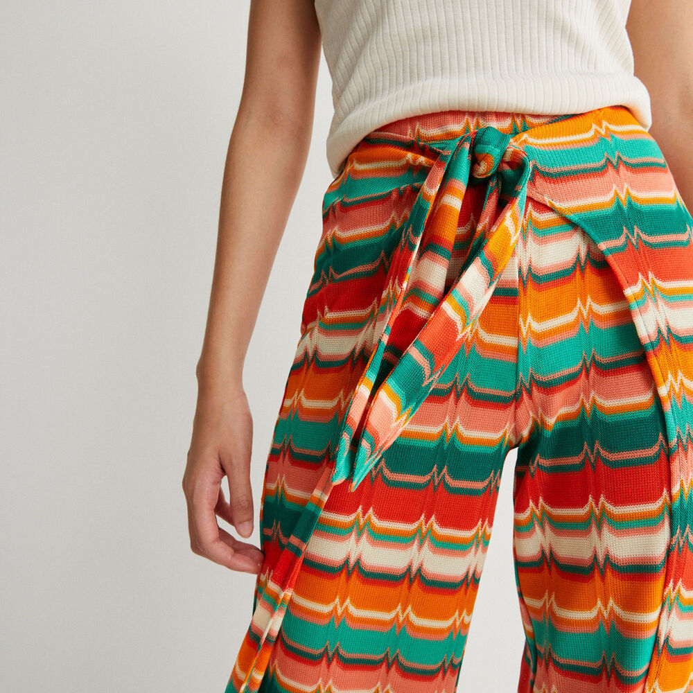 Pantalón anudado con motivos - verde verde.