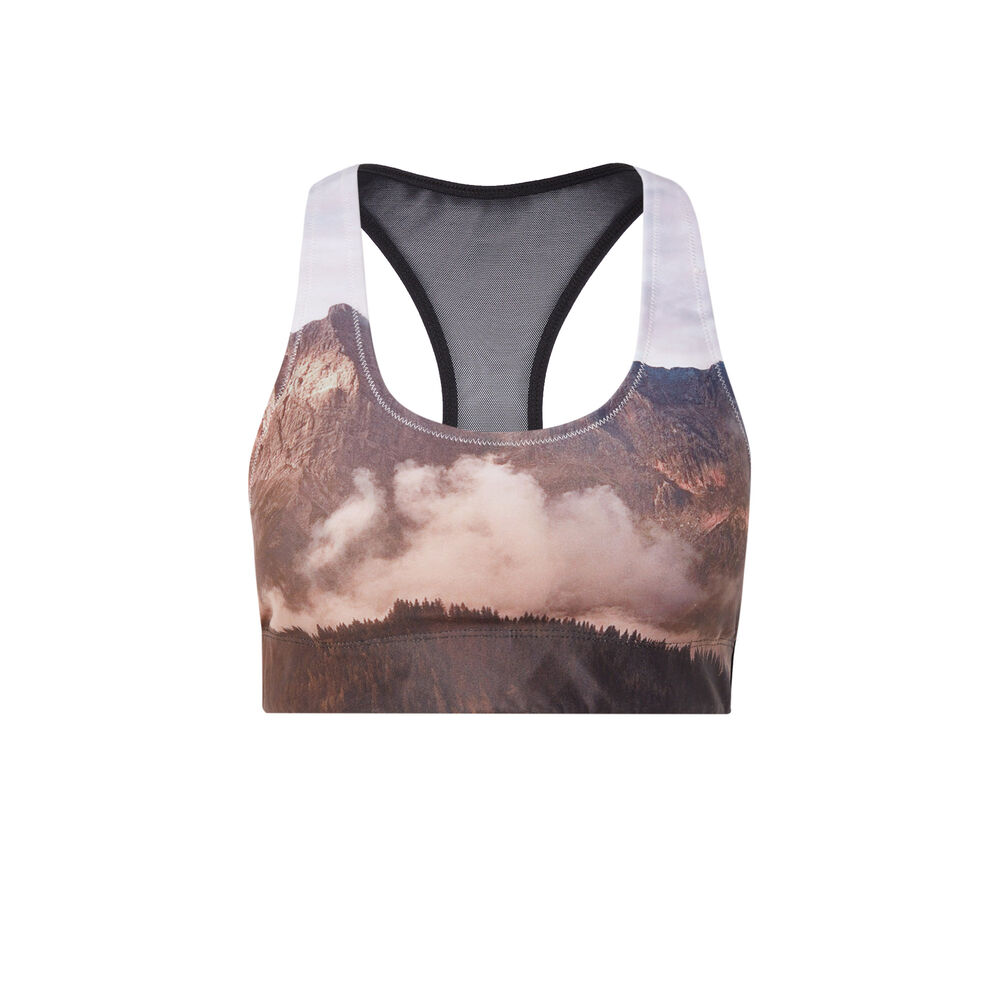 Sujetador deportivo con estampado de landscape - rosa rosa.