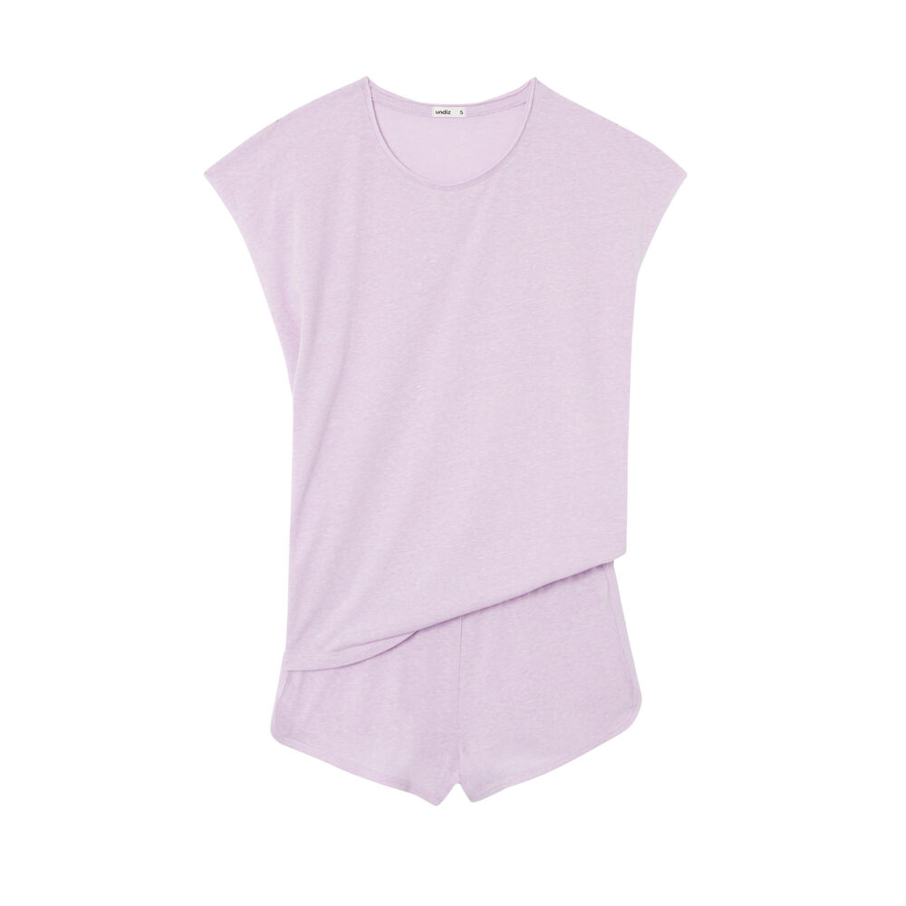 Juego de pijama liso - morado morado.