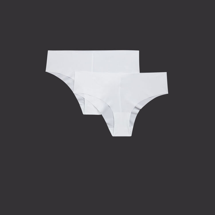 Juego de 2 braguitas culotte blancas de microfibra Juego de 2 braguitas culotte blancas de microfibra ;