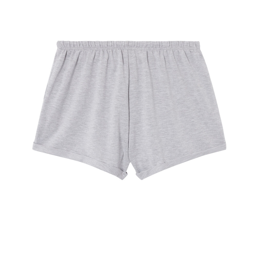 Shorts lisos con detalle de cordón - gris gris.