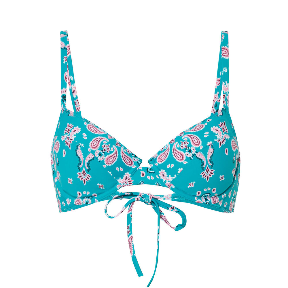 Parte de arriba del bañador tipo corbeille con efecto bandana - azul azul.