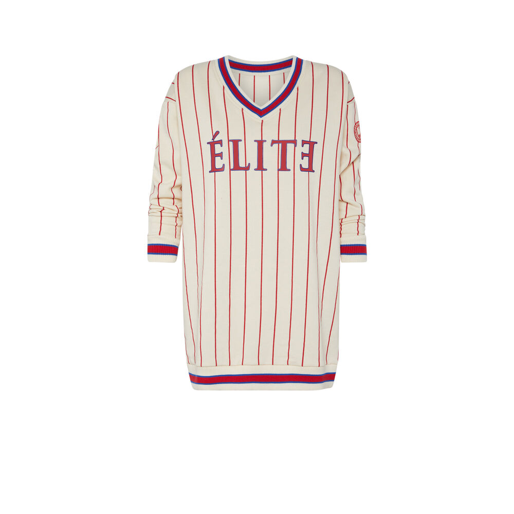 Vestido jersey a rayas élite - beige beige.