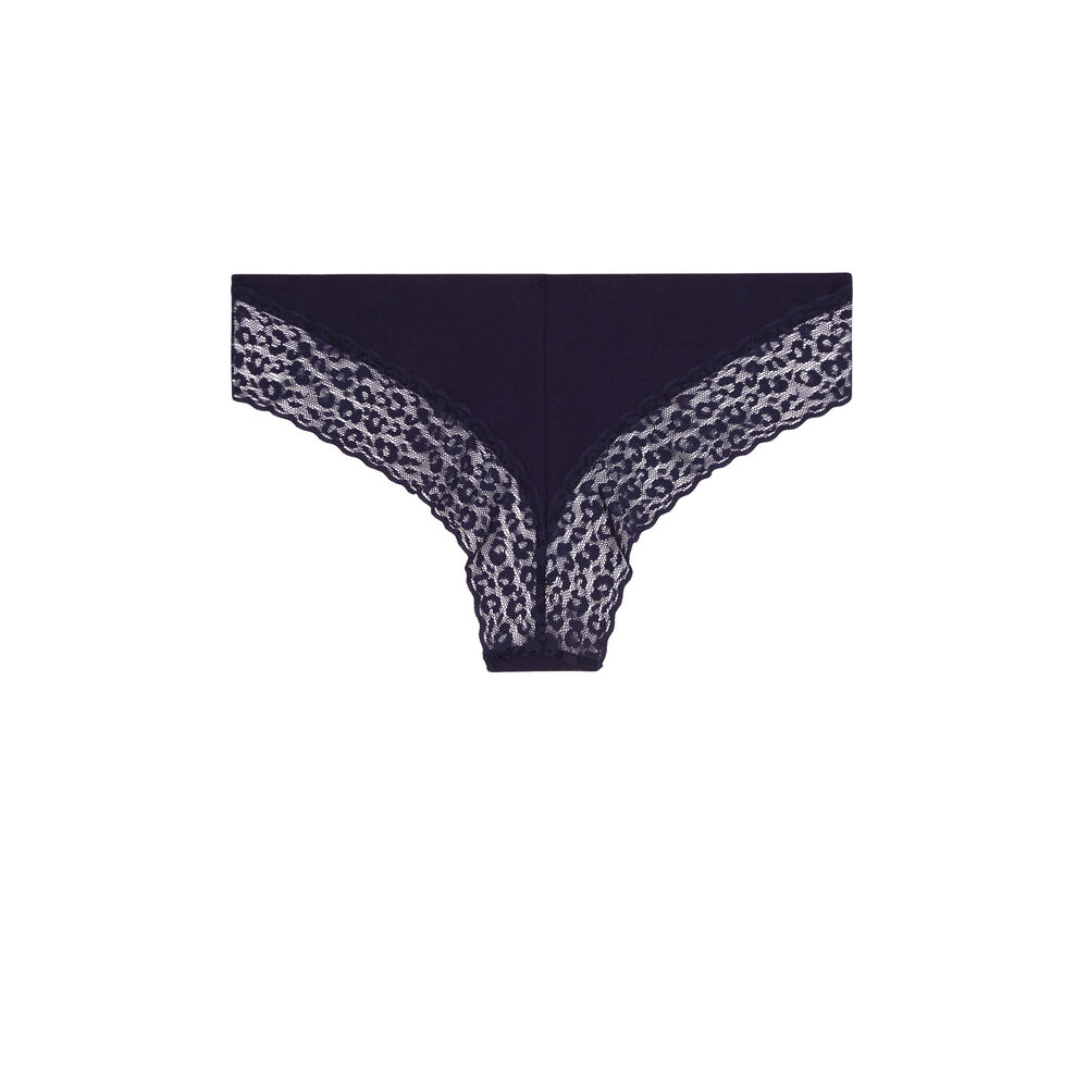 Tanga de algodón liso clintangiz azul.