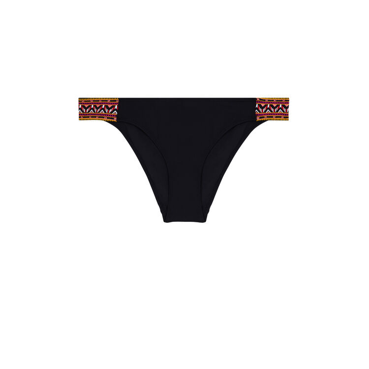 Parte de abajo de bikini negra brodindiz negro.