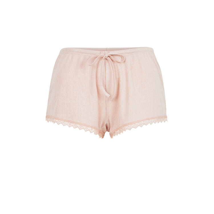 Shorts de punto brillante luximiz rosa.