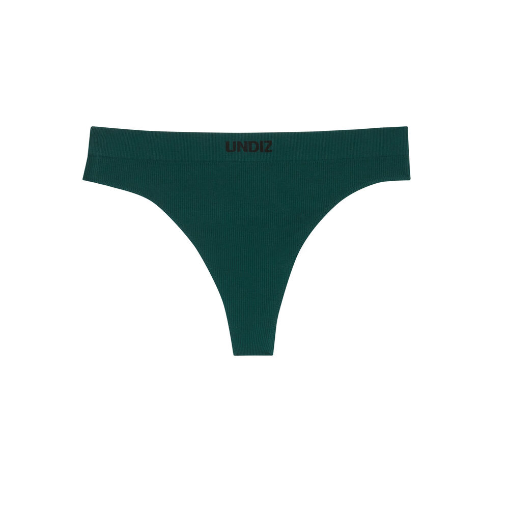 Braguita tanga sin costuras de talle alto - pino verde.