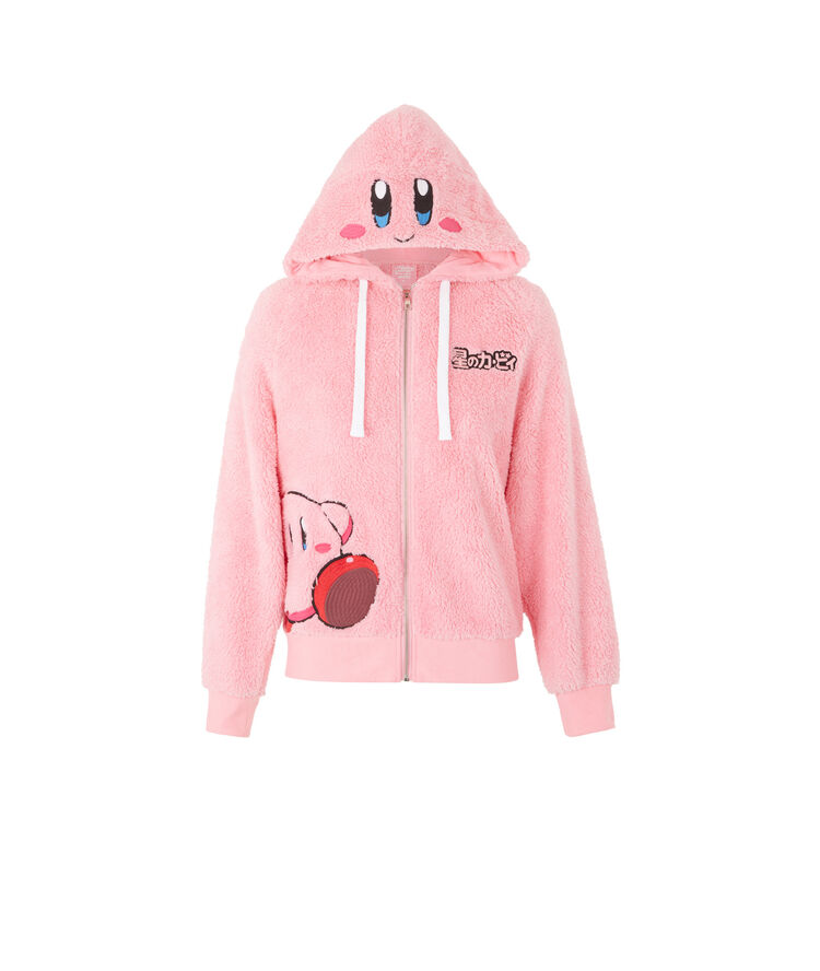 Chaqueta polar con bordados kirby kirbiz rosa.