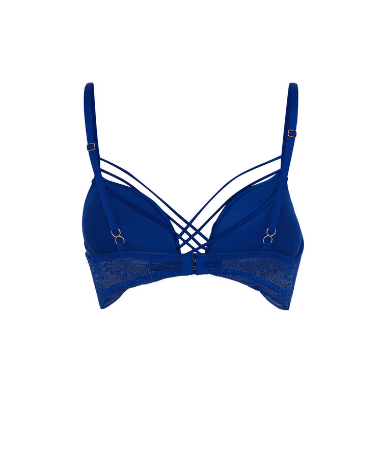 Sujetador push-up de encaje con cintas satinadas - negro negro.