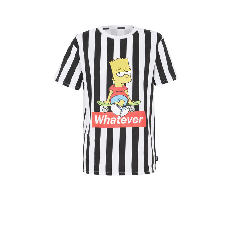 Camiseta de rayas con estampado bart Camiseta de rayas con estampado bart;