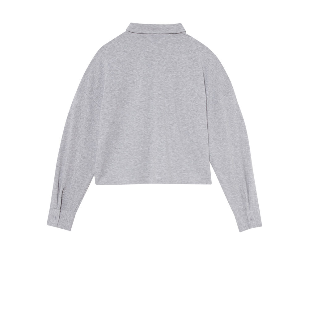 Camisa corta con bolsillos - gris claro gris.