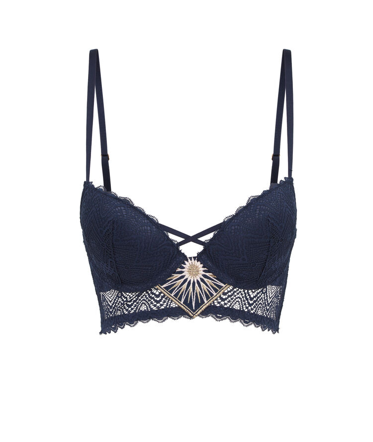 Sujetador corpiño push-up azul noche horoscopiz bleu nuit.