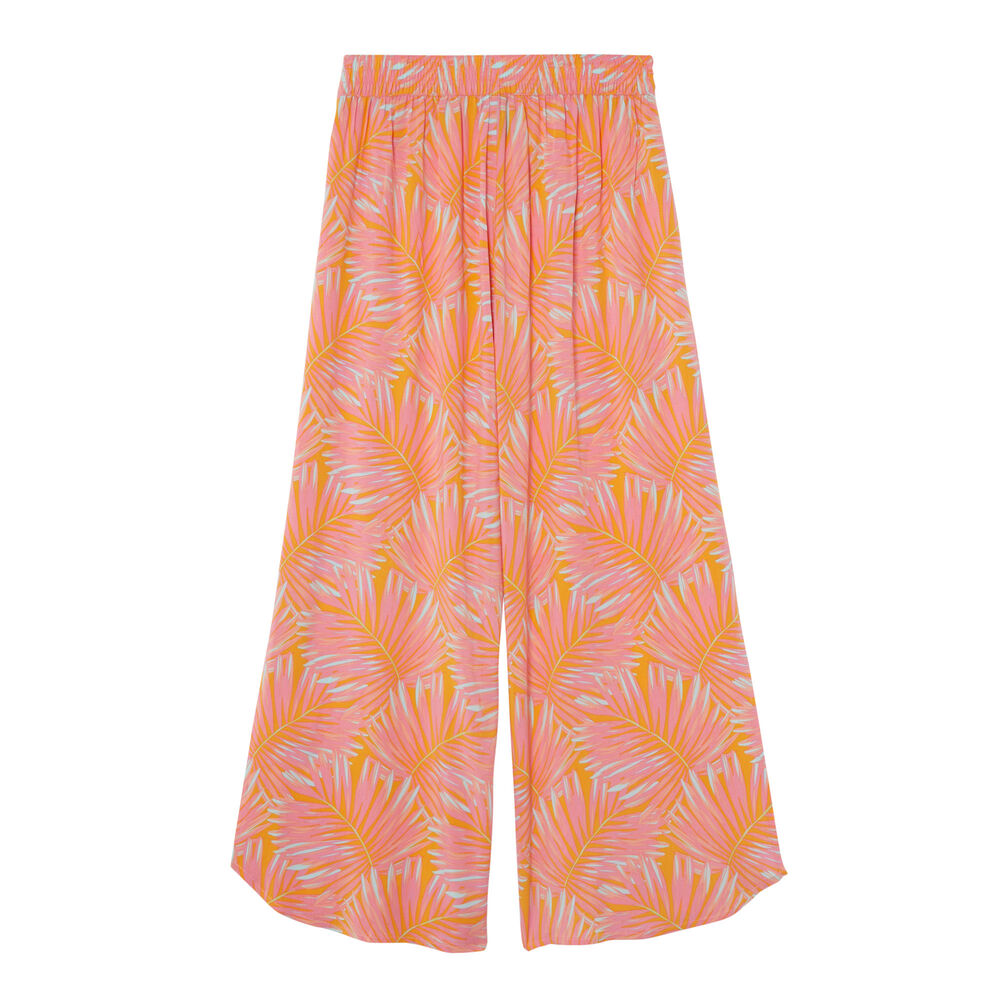 Pantalón ancho abierto con motivos de palmera - naranja naranja.
