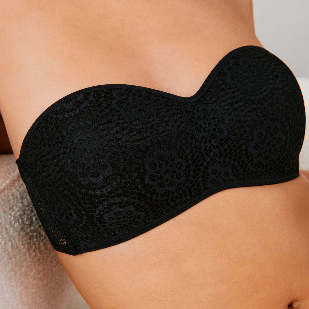 Sujetador bandeau negro negro.