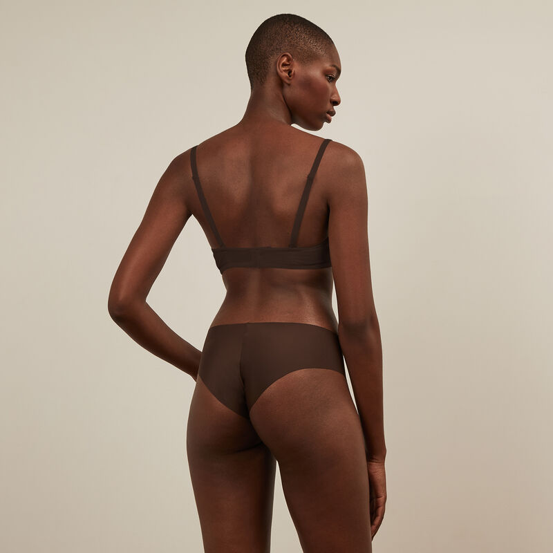 Braguita culotte de microfibra sin costuras - marrón Braguita culotte de microfibra sin costuras - marrón;