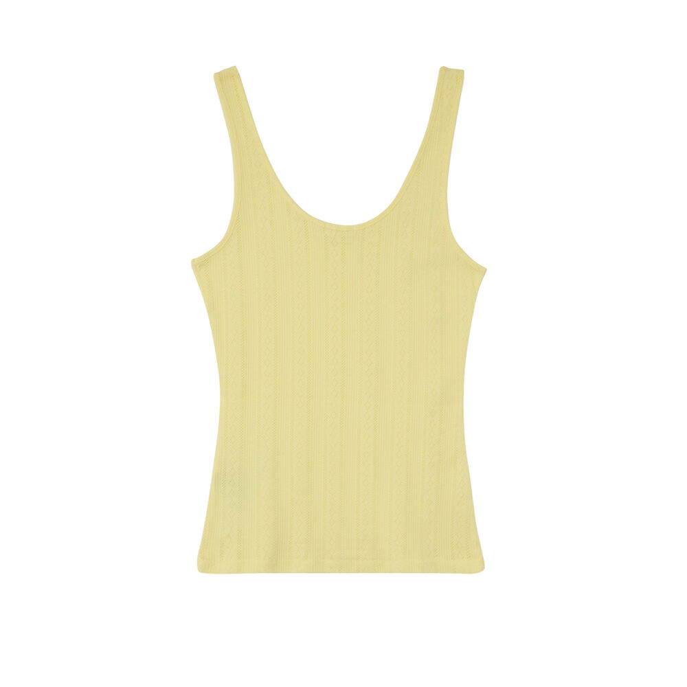 Camiseta lisa de punto con puntitos - amarilla amarillo.