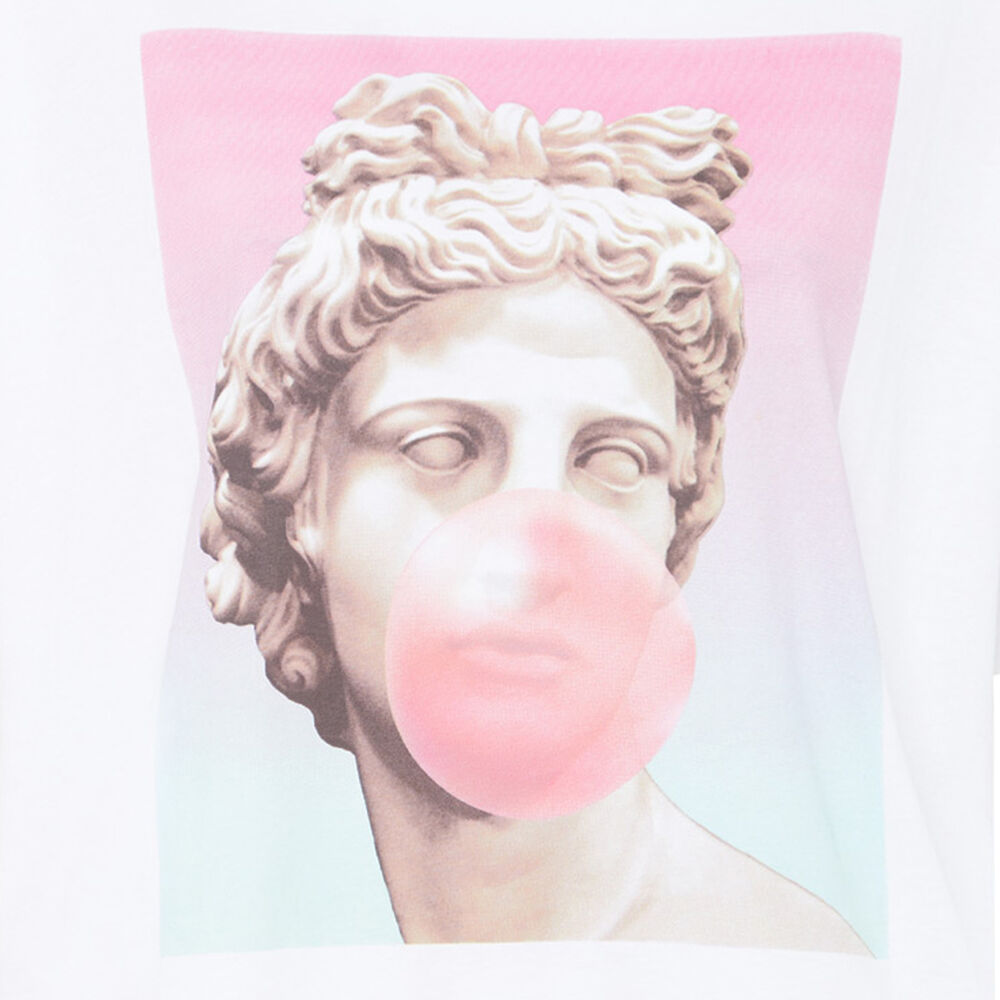 Top con estampado de estatua - blanco blanco.