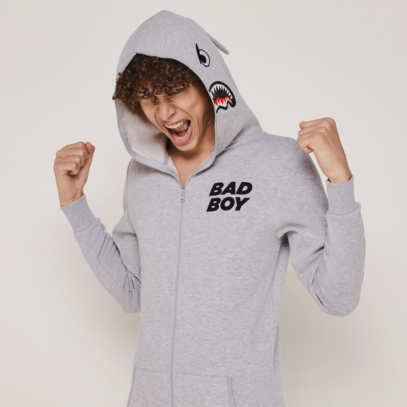 Mono con cremallera y estampado de tiburones combiz Mono con cremallera y estampado de tiburones combiz;
