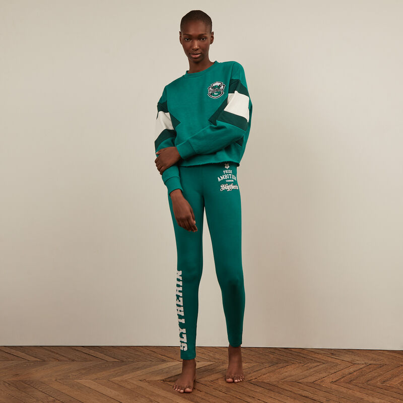 sudadera con emblema de Slytherin - verde sudadera con emblema de Slytherin - verde;