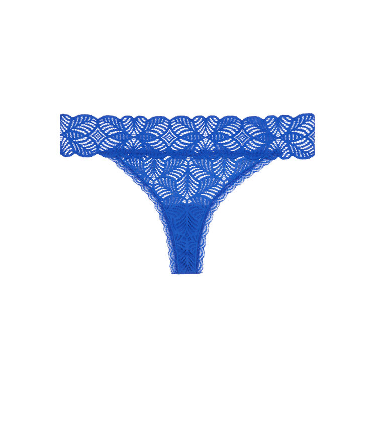 Tanga de encaje azul real azul real.