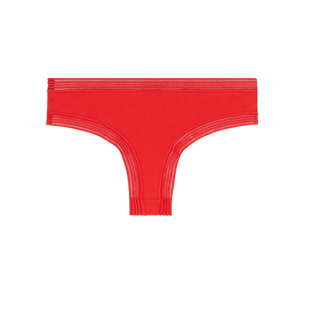 Shorts con bordes de encaje - rojo rojo.