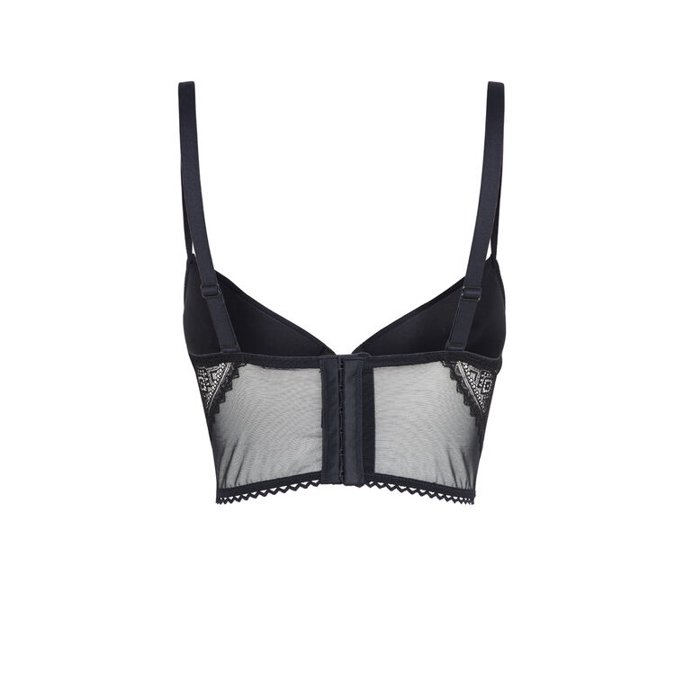 Sujetador corpiño push-up de encaje femmefataliz negro.