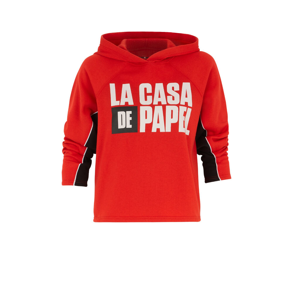 Sudadera con capucha de la casa de papel - roja rojo.