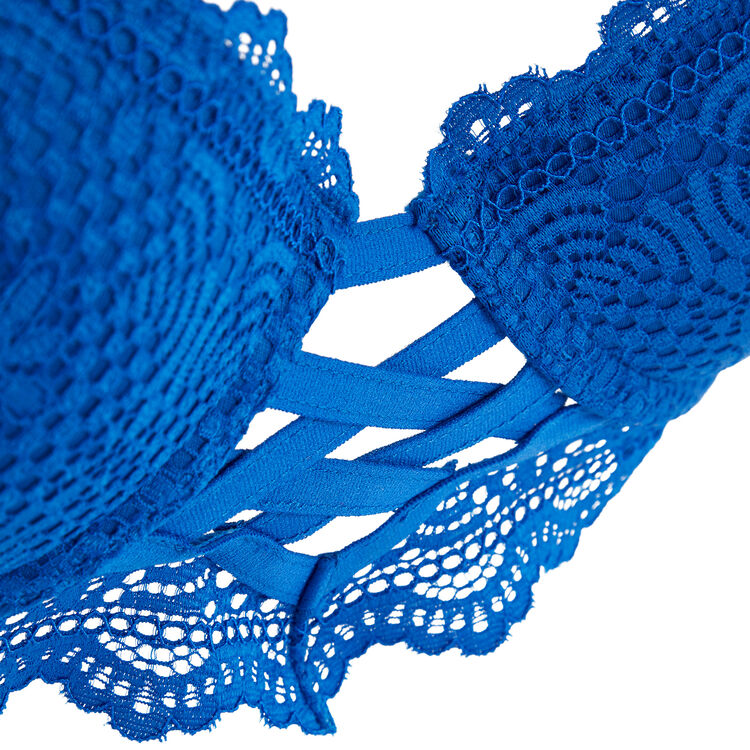 Sujetador corpiño push-up totoiz azul real.