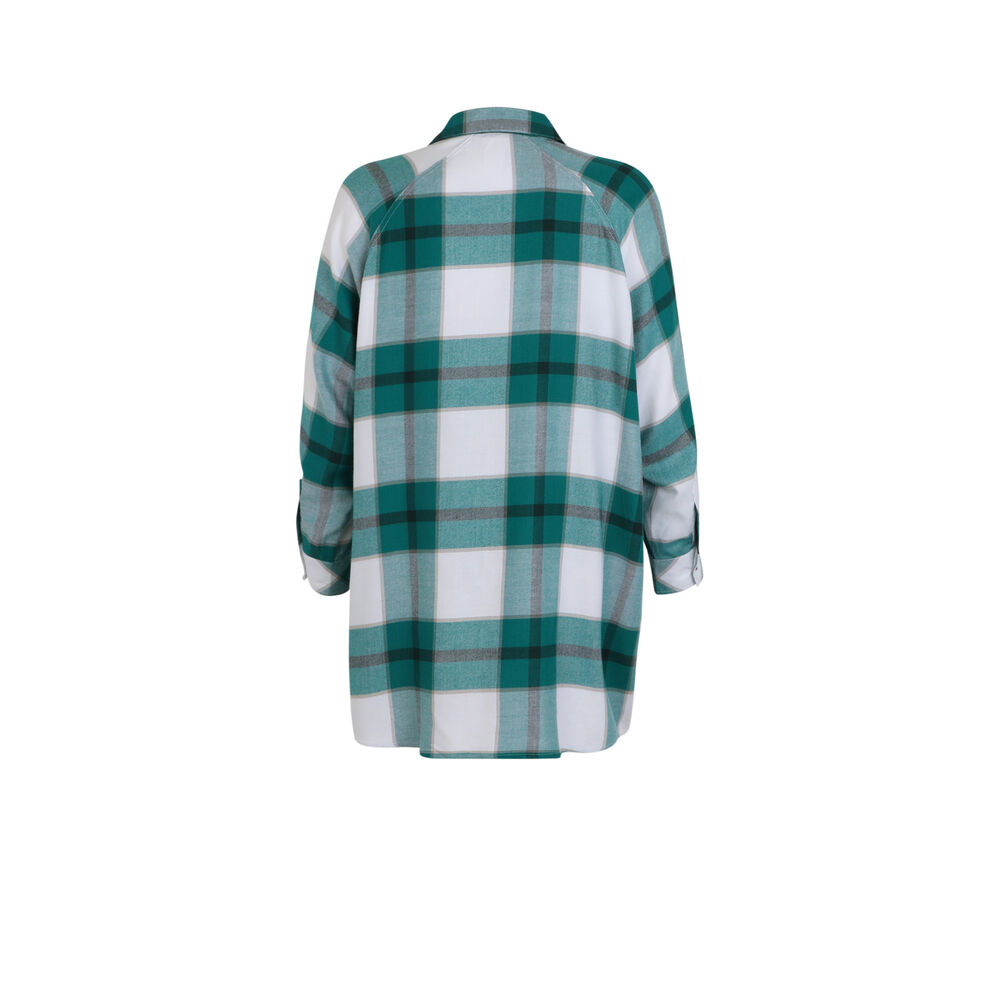 Camiseta larga a cuadros - verde verde.