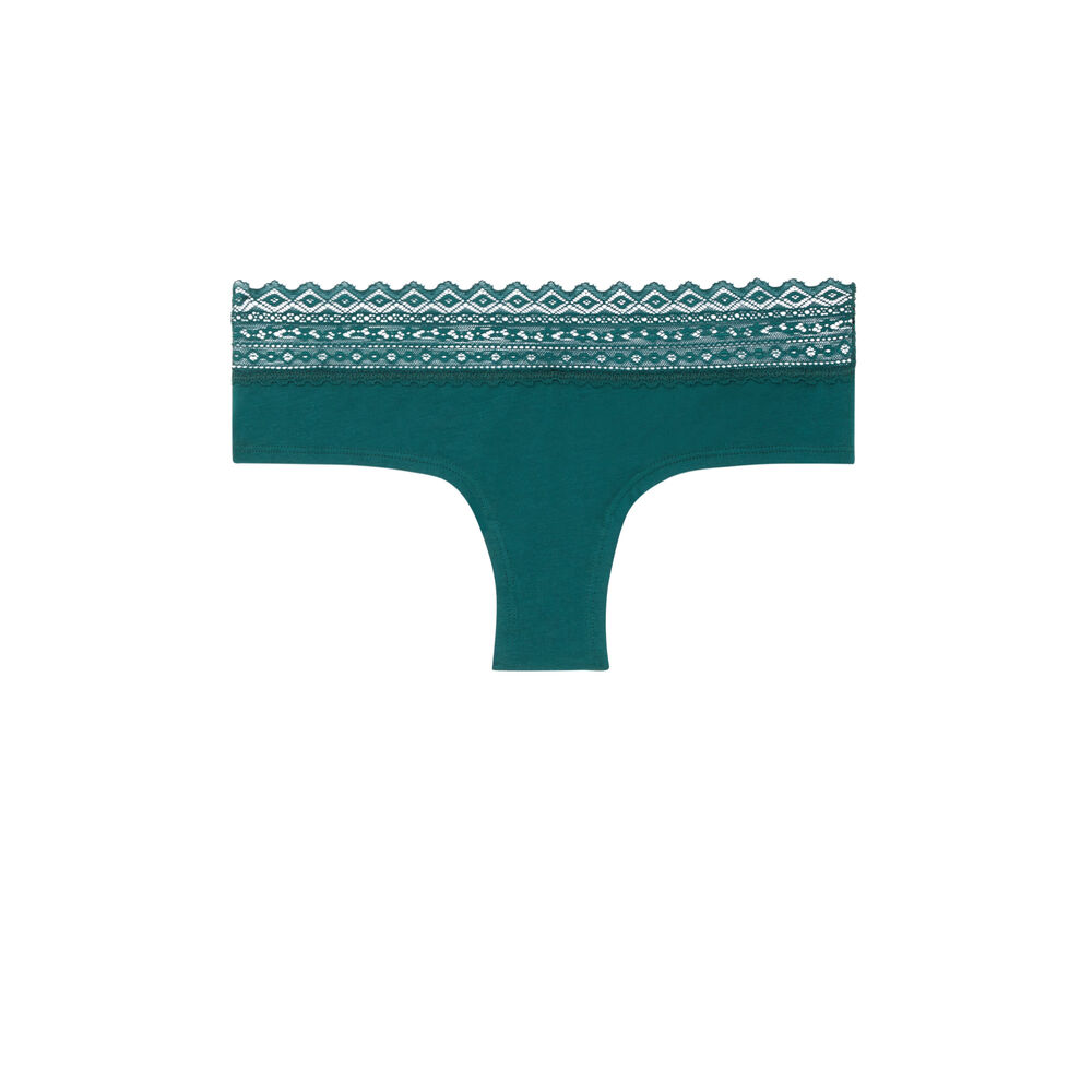 Braguita culotte de algodón con encaje - verde verde.