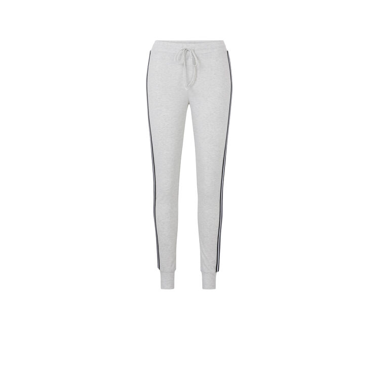 Pantalón de chándal con bandas laterales newazjiz gris blanco.