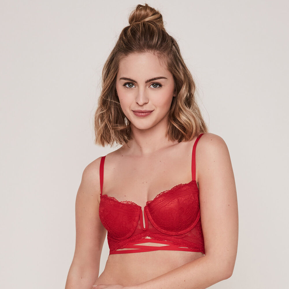 Braguita culotte con encaje everydayiz rojo.