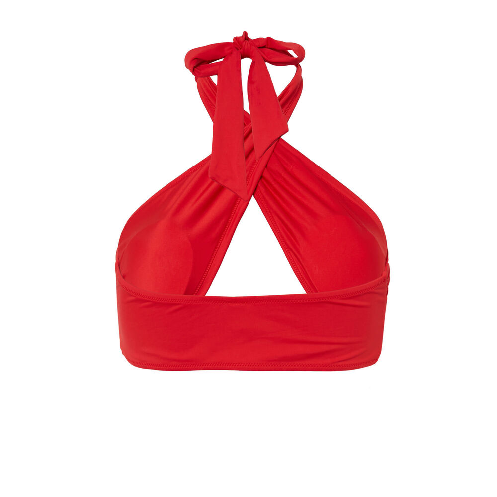 Parte de arriba de bikini sujetador efecto fular - naranja rojo.